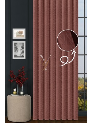 Yunilla Ithal Kadife Fon Perde Plise 01 V-320 Pembe