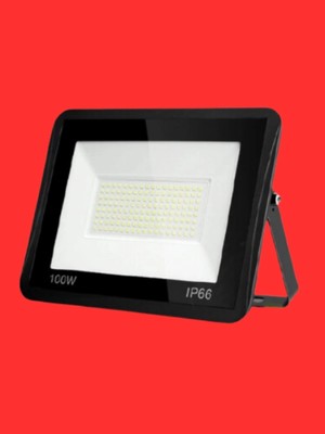 Powerr Led Aydınlatma 100 Watt Siyah Slim Kasa Kırmızı Işık IP65 LED Projektör