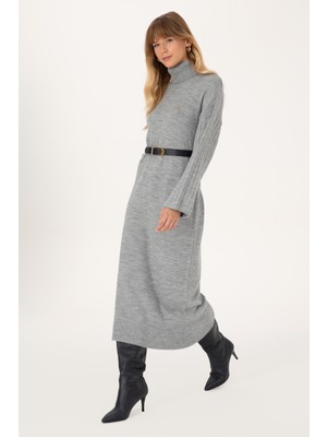 U.s. Polo Assn. Kadın Gri Melanj Elbise (Triko) 50314645-VR086