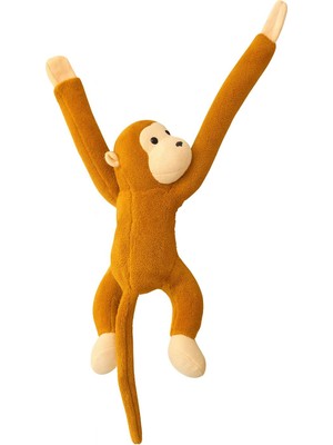 Akar Elleri Yapışan Oyun ve Uyku Arkadaşı Peluş Maymun Oyuncak Sarılan Maymun Turuncu