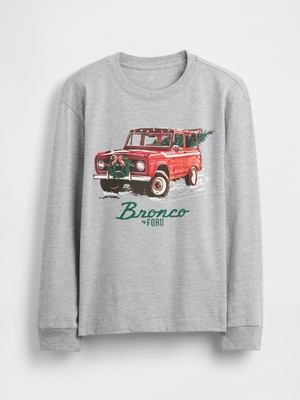 Gap Erkek Çocuk Gri Relaxed Grafik T-Shirt