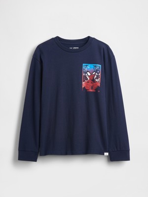Gap Erkek Çocuk Lacivert Marvel Relaxed Grafik T-Shirt