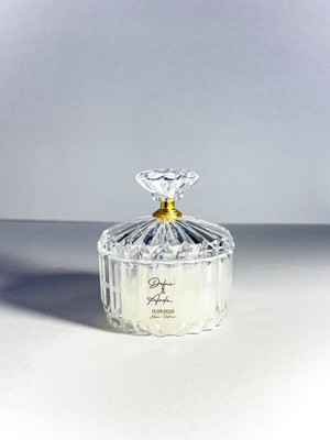 Kristal Kapaklı Dekoratif Mum - 20 Adet - Doğum, Söz, Nişan, Düğün Hediyelikleri