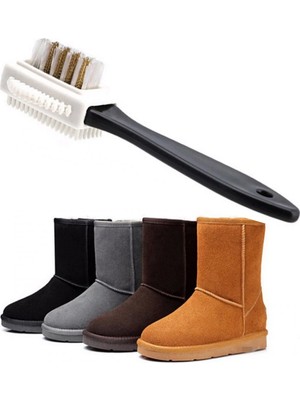 Marsilyan Çift Taraflı Pratik Taşınabilir Süet Nubuk Deri Çizme Bot Ayakkabı Temizleme Bakım Fırças�