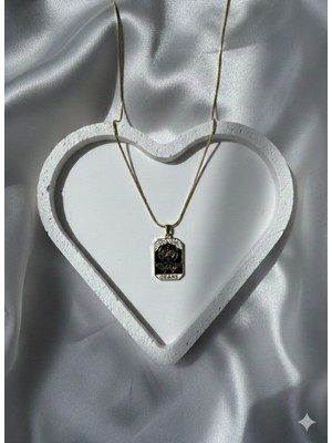 Çelik Takı Gears Kenar Çarkı Kartı Tarot Plaka Çelik Kolye