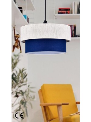Feyza Design Iki Katlı Kumaş Başlıklı Modern Avize, Yatak ve Çocuk Odası Için Şık Aydınlatma