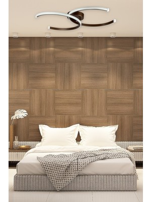 Feyza Design Duru Kahverengi Modern Beyaz Ledli Avize, Şık ve Şık Tasarım