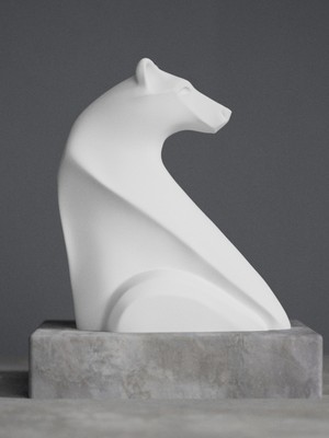 Linova Modern Beyaz Ayı Heykel Biblo Dekoratif Obje