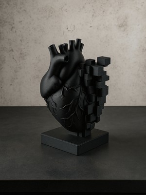 Linova Piksel Kalp Heykel Biblo Dekoratif Obje