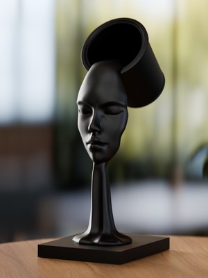 Linova Akışkan Yüz Heykel Biblo Dekoratif Obje