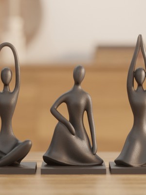 Linova Üçlü Soyut Heykel Biblo Dekoratif Obje