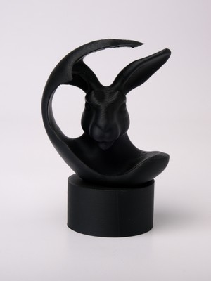 Linova Hilal Içindeki Tavşan Heykel Biblo Dekoratif Obje