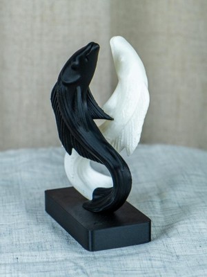 Linova Ikili Koi Heykel Biblo Dekoratif Obje