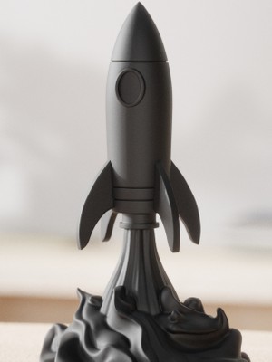 Linova Roket Heykel Biblo Dekoratif Obje