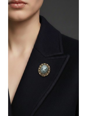 EFEAKS Elit Görünüm Cameo Broş Victoria Dönemi Stili