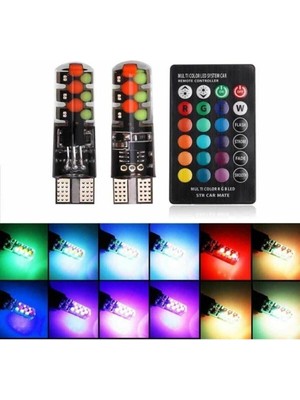 EFEAKS Park Ampulü Rgb T10 Park Ampulü Renk Değiştiren Kumandalı