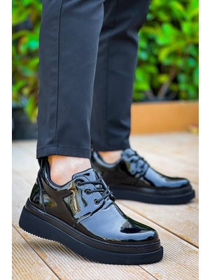 Kb-X3  Kuback  Siyah Rugan Siyah Taban  Bağcıklı  Günlük Erkek  Ayakkabı