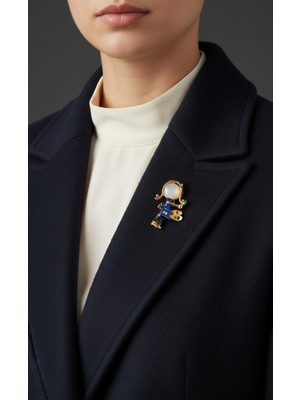 EFEAKS Mineli Sanatçı (Ressam) Figür Broş - Paletli ve Fırçalı Mesleki Aksesuar