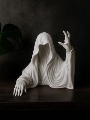 Linova Pelerinli Hayalet Heykel Biblo Dekoratif Obje