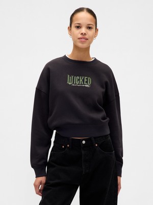 Gap Kadın Siyah Vintagesoft Wicked Crop Wedge Sweatshirt
