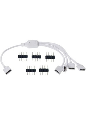 Powerr Led Aydınlatma Rgb Şerit LED Dörtlü Pin 1 Giriş 4 Çıkış Ara Bağlantılı Çoğaltıcı ve Iğne