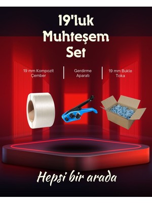 Dalpak Ambalaj 19'luk Beyaz Lifli Kompozit Seti ( Çember&toka&gerdirme Aparatı )