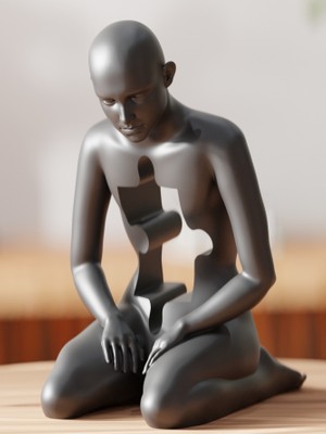 Linova Parçalanmış Beden Soyut Modern Heykel Biblo Dekoratif Obje