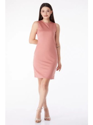 Bisiklet Yaka Kadın Mini Elbise