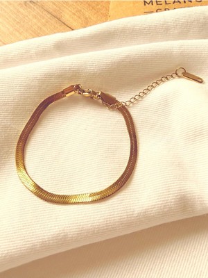 Melanj Craft Italyan Zincir Çelik Bileklik - Gold