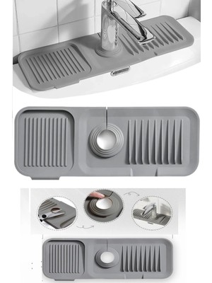 Elastik Mutfak Banyo Musluk Matı Düzenleyici Kaydırmaz Taban Organizer Lavabo Kenar Matı