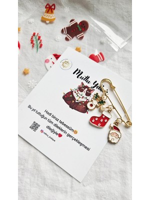 Mith Sb Takı Yılbaşı Temalı Çengel Yaka Iğnesi - Broş B