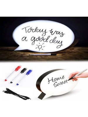 Mesaj Panosu Kalemle Yazılabilen Konuşma Balonu Görünümlü Işıklı