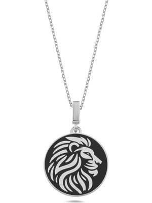 Silverize Mineli Aslan Gümüş Kolye RZ22