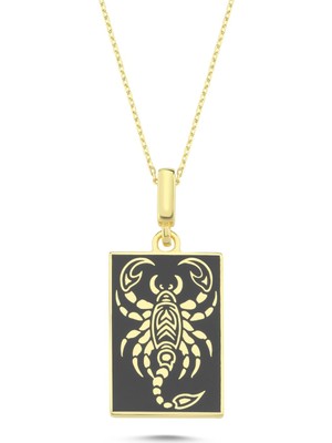 Silverize Mineli Akrep Altın Kaplama Kolye RZ89