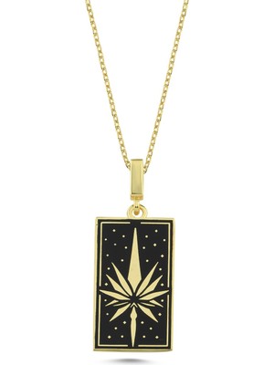 Silverize Mineli Kuzey Yıldızı Altın Kaplama Kolye RZ13