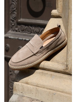 Erkekler İçin Vantaggio Shoes Phoenix Süet Deri Loafer Ayakkabı Düz Kauçuk Taban