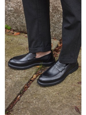 Vantaggio Shoes Vantaggio Romeo %100 Hakiki Deri Erkek Klasik Ayakkabı Düz Tabanlı Şık ve Rahat