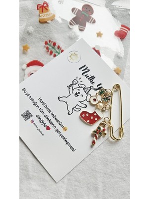 Mith Sb Takı Yılbaşı Temalı Çengel Yaka Iğnesi - Broş C