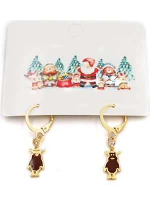 Royaleks Geyik Yılbaşı Küpe - Altın