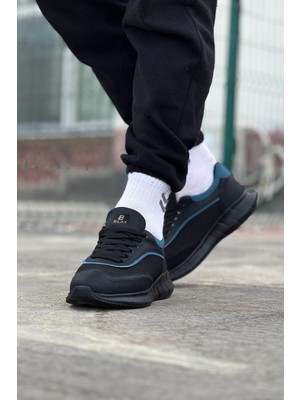 Bilfold Kömür Mavi Triko Erkek Spor Ayakkabı