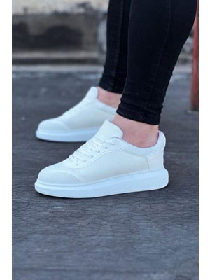 Bilfold Beyaz Triko Erkek Casual Ayakkabı
