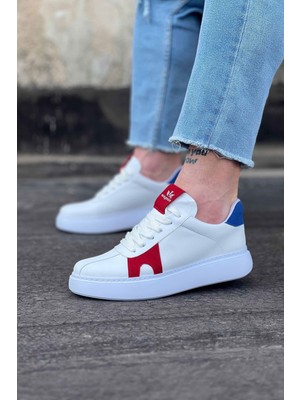 Bilfold Beyaz Kırmızı Erkek Casual Ayakkabı