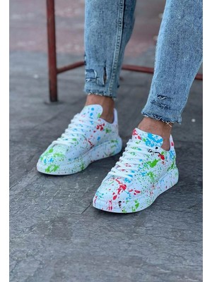 Bilfold Yeşil Boyalı Erkek Casual Ayakkabı