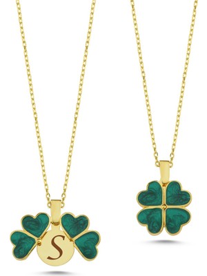 Silverize Yonca Açılır Kapanır Altın Kaplama Kolye AK10