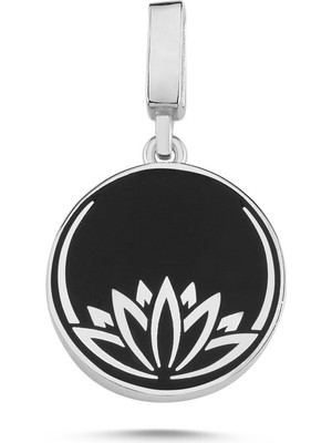 Silverize Mineli Lotus Çiçeği Gümüş Kolye Ucu Uc9