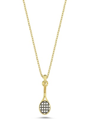 Silverize Tenis Altın Kaplama Gümüş Kolye KLY34