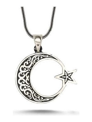 Silverize 925 Ayar Gümüş Ay Yıldız Kolye