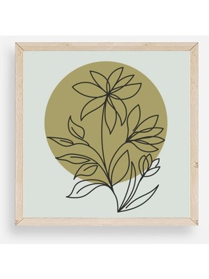 Marsilyan Çiçek Ahşap Çerçeveli Tablo 23 x 23