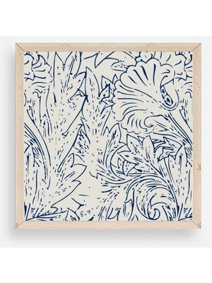 Marsilyan Yaprak Ahşap Çerçeveli Tablo 50 x 50
