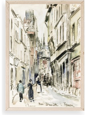 Marsilyan Rue Damitte Ahşap Çerçeveli Tablo 23 x 30